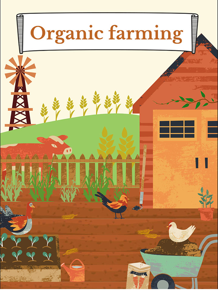 graphic image of an organic farm